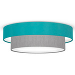 Amy Ceiling Flush Light - Brushed Nickel / Felt Turquoise