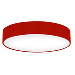 Ayden Ceiling Flush Light - Brushed Nickel / Felt Fire Red