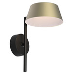 Olo XL Arm Wall Sconce - Black / Champagne Gold