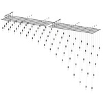 Suspenders Parallels Linear Chandelier with Teardrops - Satin Black / Etched Glass