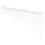 Suspenders Parallels Linear Chandelier with Teardrops - Satin White / Etched Glass