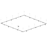Suspenders Path Square Chandelier with Cylinders - Satin Black