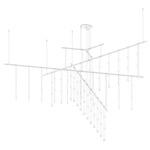 Suspenders Tri-Bar 4-Tier Chandelier with Ladder Lights - Satin White
