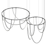 Suspenders Offset Ring Chandelier with Light Curves - Satin Black