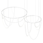 Suspenders Offset Ring Chandelier with Light Curves - Satin White