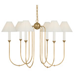 Ingela Chandelier - Hand-Rubbed Antique Brass / Silk Pleat