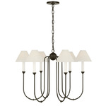 Ingela Chandelier - Modern Iron / Silk Pleat