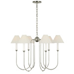 Ingela Chandelier - Polished Nickel / Silk Pleat