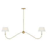 Ingela Linear Chandelier - Hand-Rubbed Antique Brass / Silk Pleat