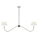 Ingela Linear Chandelier - Modern Iron / Silk Pleat
