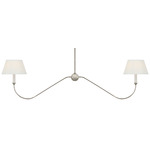 Ingela Linear Chandelier - Polished Nickel / Silk Pleat