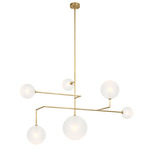 Linnea Linear Chandelier - Hand-Rubbed Antique Brass / Soft Etched