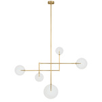 Linnea Linear Chandelier - Hand-Rubbed Antique Brass / Clear