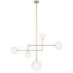 Linnea Linear Chandelier - Hand-Rubbed Antique Brass / Soft Etched