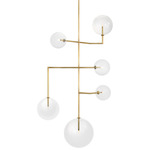 Linnea Entry Chandelier - Hand-Rubbed Antique Brass / Clear