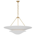 Mollino Chandelier - Hand-Rubbed Antique Brass / Plaster White