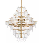 Loire Grande Entry Chandelier - Gild / Clear Strie