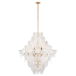 Loire Grande Entry Chandelier - Gild / White Strie