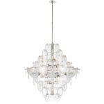 Loire Grande Entry Chandelier - Polished Nickel / Clear Strie