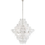 Loire Grande Entry Chandelier - Polished Nickel / White Strie