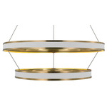Connery Tier Chandelier - Matte White / Antique Burnished Brass