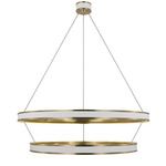 Connery Tier Chandelier - Matte White / Antique Burnished Brass