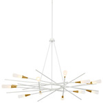 Stellar Radial Chandelier - Matte White / Antique Brass