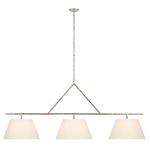 Collette Linear Pendant - Polished Nickel / Linen