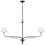 Amalfi Linear Chandelier - Waxed Black / Linen