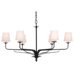 Amalfi Chandelier - Waxed Black / Linen
