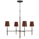 Bryant Leather Chandelier - Bronze / Saddle Leather
