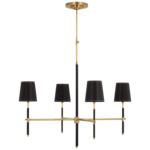 Bryant Leather Chandelier - Hand-Rubbed Antique Brass / Chocolate Leather