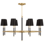 Bryant Leather Ring Chandelier - Hand-Rubbed Antique Brass / Chocolate Leather