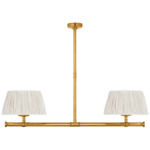 Marion Linear Chandelier - Antique Burnished Brass / Silk Pleat