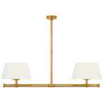 Marion Linear Chandelier - Antique Burnished Brass / Linen