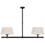 Marion Linear Chandelier - Bronze / Silk Pleat
