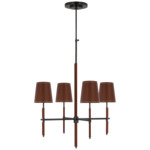 Bryant Leather Chandelier - Bronze / Saddle Leather