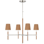 Bryant Leather Chandelier - Polished Nickel / Natural Leather