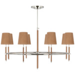 Bryant Leather Ring Chandelier - Polished Nickel / Natural Leather