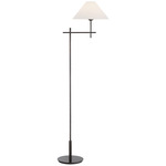 Hackney Cordless Bridge Arm Floor Lamp - Bronze / Linen