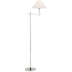 Hackney Cordless Bridge Arm Floor Lamp - Polished Nickel / Linen