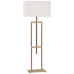 Alda Adjustable Floor Lamp - Antique Burnished Brass / Linen
