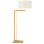 Amell Articulating Floor Lamp - Antique Burnished Brass / Linen