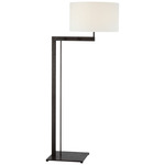 Amell Articulating Floor Lamp - Weathered Iron / Linen