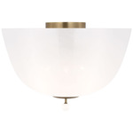 Brisa Ceiling Flush Light - Hand-Rubbed Antique Brass / White Strie