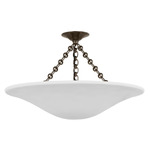 Mollino Semi Flush Ceiling Light - Bronze / Plaster White