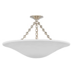 Mollino Semi Flush Ceiling Light - Polished Nickel / Plaster White