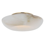 Cappello Ceiling Flush Light - Antique Burnished Brass / Alabaster