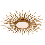 Re Semi Flush Ceiling Light - Gilded Iron / White