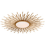 Re Semi Flush Ceiling Light - Gilded Iron / White